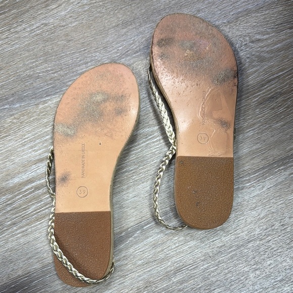 Ancient Greek Sandals Braided Sandals Tan and Gold Size 39 - Picture 4 of 4